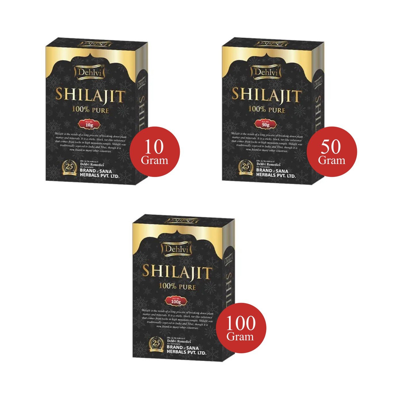 Sana Herbals' Shilajit 100% Pure Variations