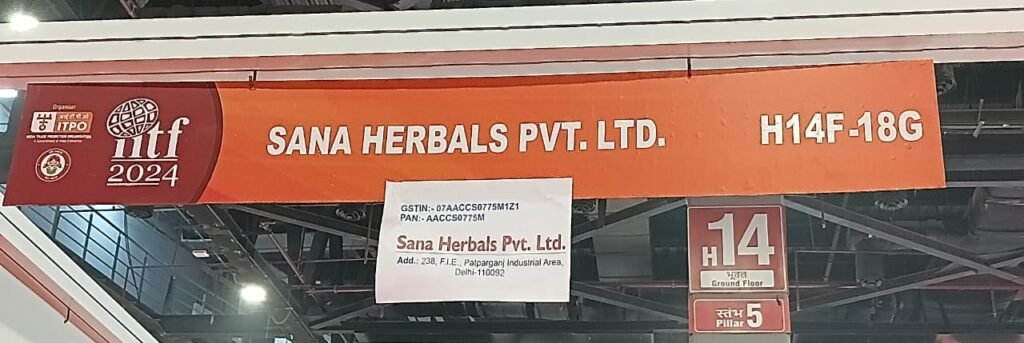 India International Trade Fair 2024 Sana Herbals Board