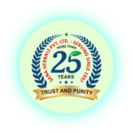 25 years Logo Sana Herbals round glowing